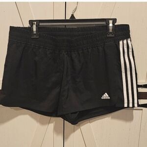 Adidas Black Shorts with White Side Stripes